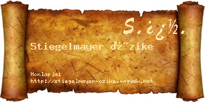 Stiegelmayer Őzike névjegykártya